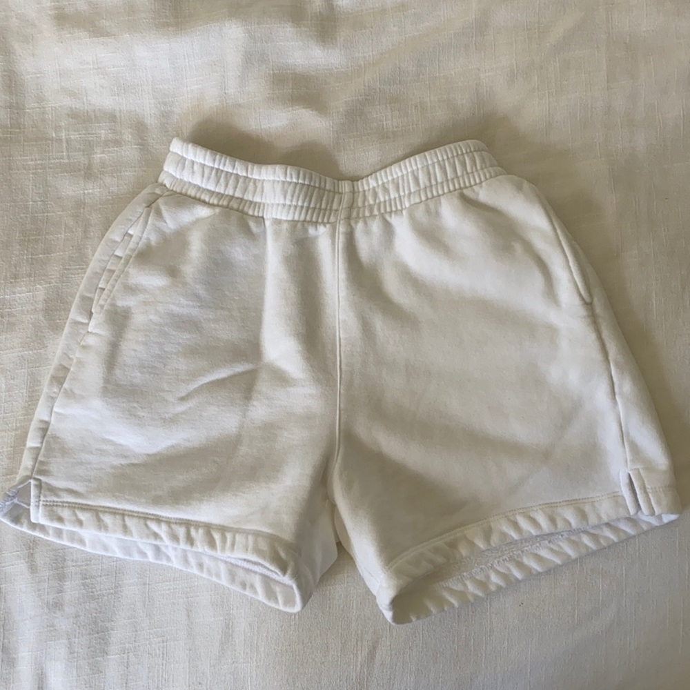 Reformation Sweat Shorts in White
